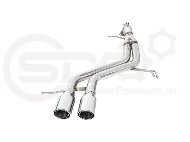 Hyundai Veloster Turbo 2013-2018 exhaust axle back with dual 4-inch tips, available in burnt or chrome finish for improved sound and style.