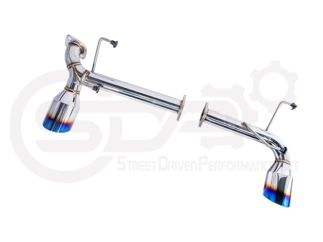 Street Driven Performance exhaust axle back for 2013-2021 Scion FRS, Subaru BRZ, Toyota 86 with chrome or burnt blue tips.