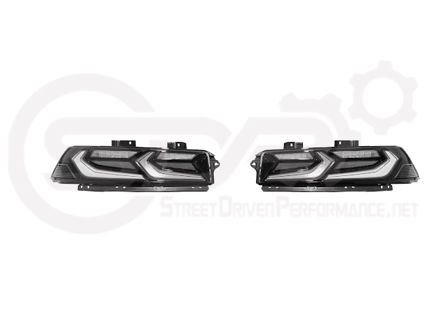 2014-2015 CHEVROLET CAMARO | GM C8 CORVETTE STYLE SEQUENTIAL SIGNAL LED REAR TAILLIGHT PAIR (CLEAR OR SMOKE TINTED LENSES)