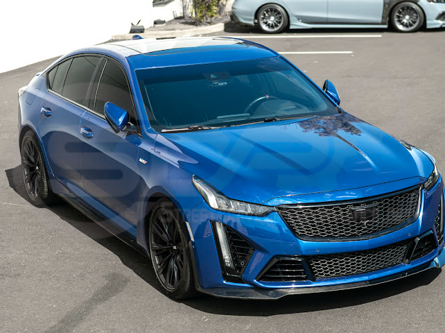2020-2024 CADILLAC CT5-V BLACKWING SEDAN | FRONT LIP SPLITTER GROUND EFFECTS & WHEEL ARCHES
