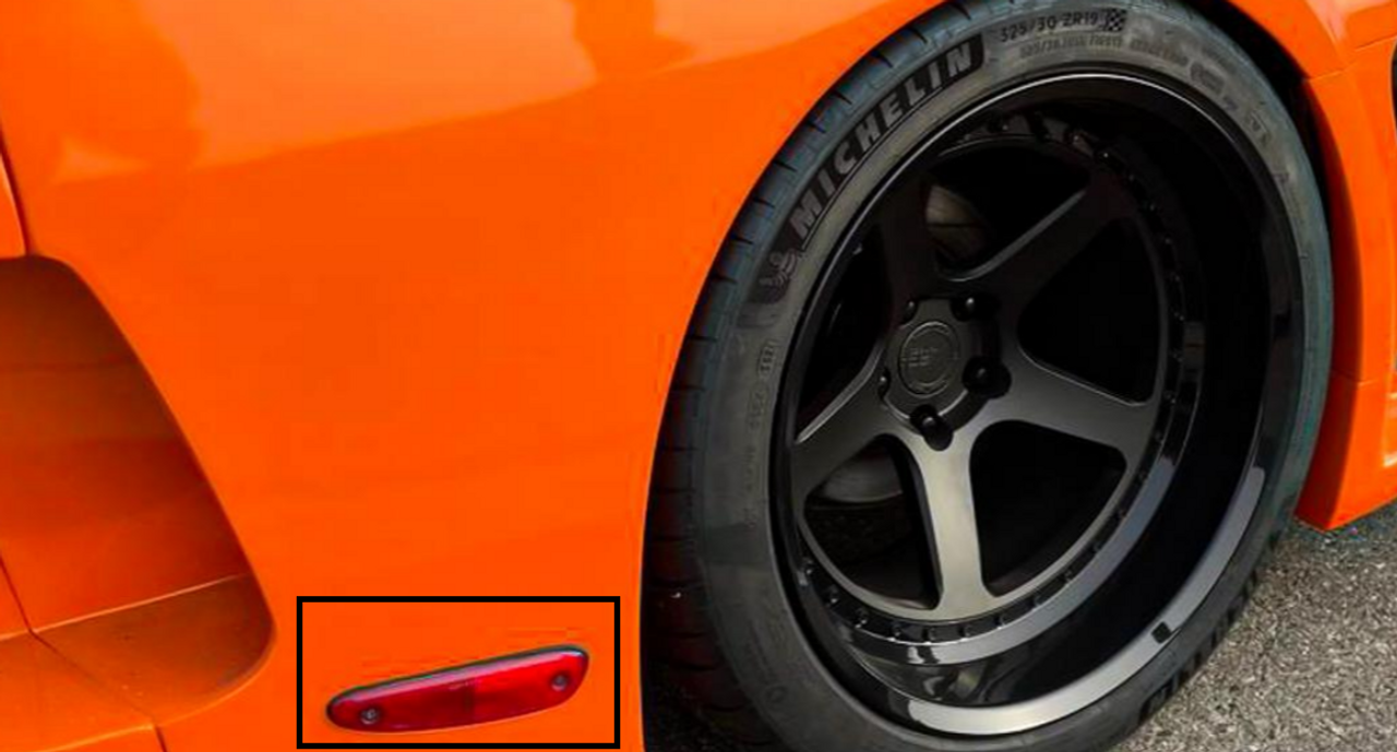 VeilSide 1993-2002 Mazda RX7 FD3S Fortune Model JDM RED Rear Fenders Marker Light (Pair)