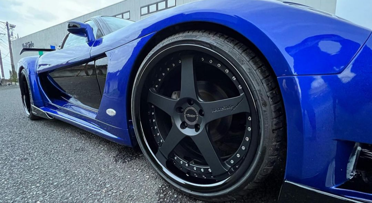 VeilSide 1993-1998 Mazda RX7 FD3S Fortune Model 20" Forged Wheels & Tires Set in Matte Black Polish Front 20x9J Tires 255/30-20 Rear 20x12.5J Tires 325/25-20 - 345/25-20