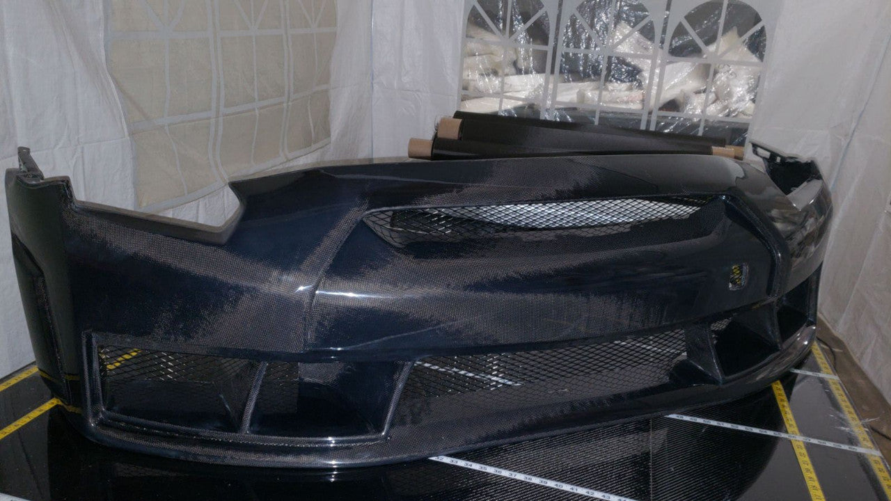 VeilSide 2009-2011 Nissan Skyline GTR R35 Ver. I Model FULL CARBON Front Bumper Spoiler (CFRP) (Can be use for 2012-2020 models LED lights delete)