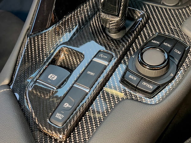 2020-Up Toyota GR Supra A90 A91 | CARBON FIBER Center Gear Shift Box Panel Trim Cover (Pair)
