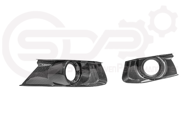 2015-2023 FORD MUSTANG S550 | CARBON FIBER FRONT BUMPER FOG LIGHT BEZEL COVER PAIR