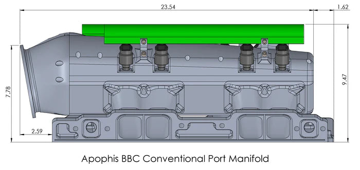 Apophis - Conv. Big Block Chevy (BB3 Xtra Oval) Billet Intake Manifold