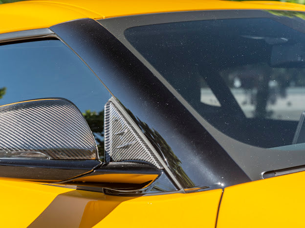 2020-Up Toyota GR Supra A90 A91 | SDP Performance Style CARBON FIBER Anti-Wind Buffeting Vent Cover Deflector (Pair)
