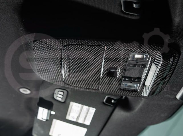 2021-Up Ford F-150 | Dry Carbon Fiber Overhead Console Front Map Lamp Frame Panel