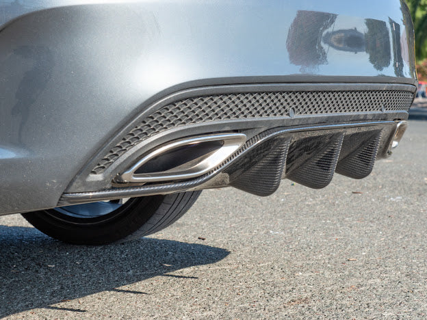 2015-2018 W205 Mercedes C-Class AMG Sport Style CARBON FIBER Rear Bumper Lower Diffuser