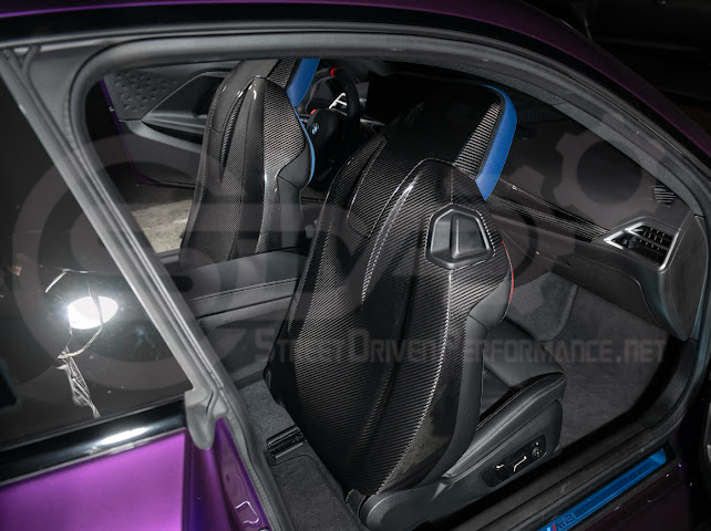 2021+ BMW G87 G80 G82/G83 M2 M3 M4 | DRY CARBON FIBER TAPE-ON FULL SEAT BACK HEADREST COVER PAIR