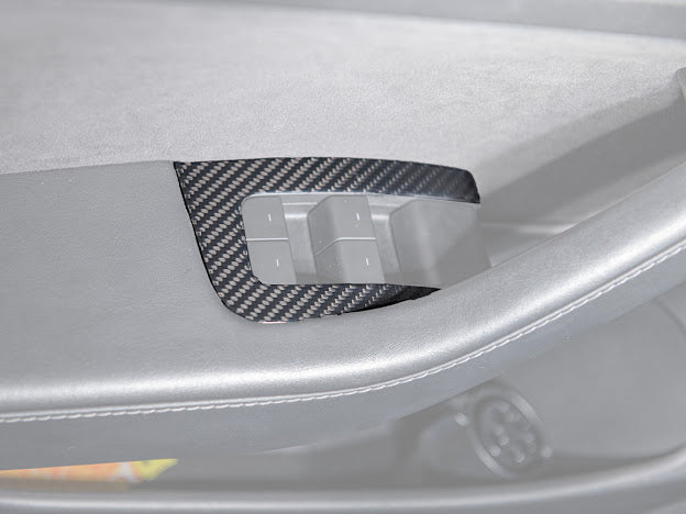 2020-UP TESLA MODEL 3 & Y CARBON FIBER INTERIOR DOOR GLASS LIFTING PANEL COVER