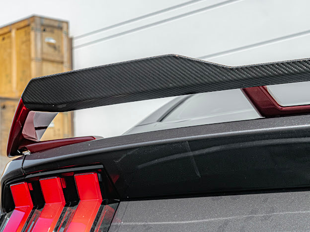 2024-Up Ford Mustang S650 | CARBON FIBER GT Performance Wing Rear Gurney Flap Spoiler *ADD-ON*