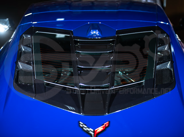 2020+ CORVETTE C8 ALL MODELS | ZR1 STYLE CARBON FLASH REAR WINDOW HATCH VENT LOUVER COVER