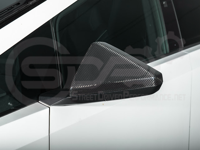 2024-Up Tesla Cybertruck | Factory Style Carbon Fiber Side Mirror Covers Pair