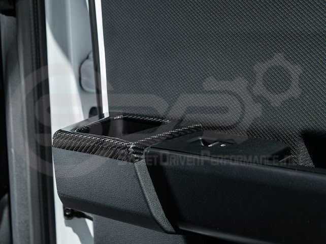 2021-UP FORD F-150 | FACTORY STYLE CARBON FIBER REAR DOOR TRIM ARMREST CUP HOLDER PANEL COVER