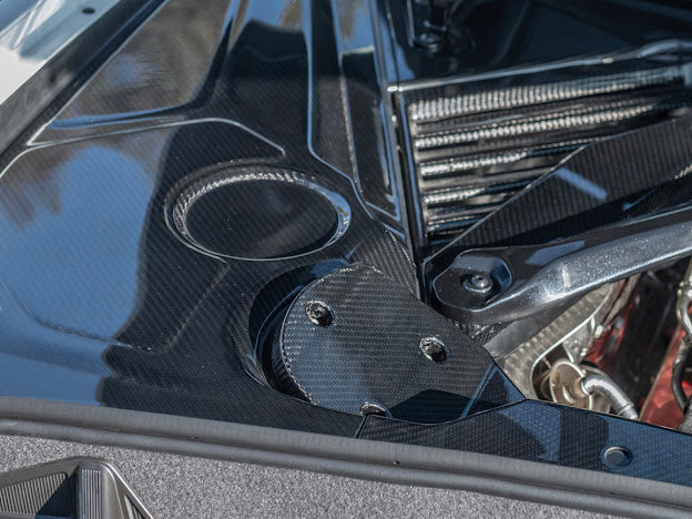2020+ CHEVROLET CORVETTE C8 | CARBON FIBER ENGINE BAY STRUT COVERS REPLACEMENT