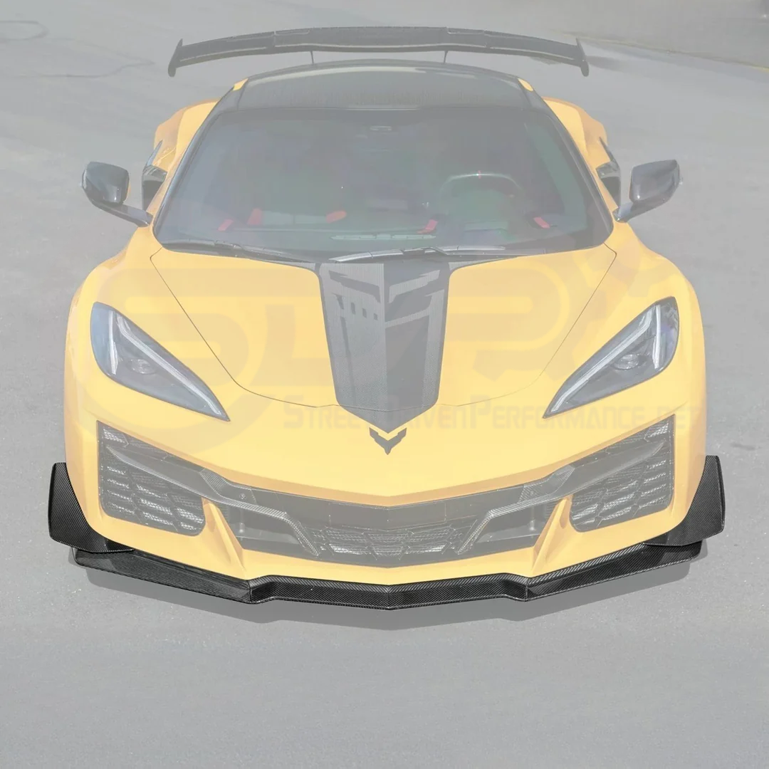 2023-UP CHEVROLET CORVETTE  C8 Z06 / E-RAY | FRONT LIP SPLITTER GROUND EFFECTS & CANARDS [Z07 EXTENDED PACKAGE]
