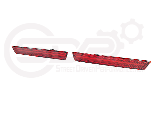 2015-2023 Dodge Challenger | Rear Bumper Side Marker Lens w/ Red LED Reflector Light Pair (Clear / Red / Smoke)