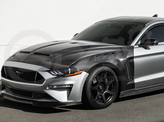 *IMPERFECTION / DISCOUNTED* 2018-2023 FORD MUSTANG S550 | GTD STYLE CARBON FIBER FRONT SIDE VENTED FENDERS