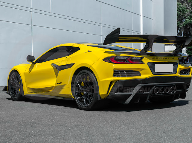 2023-UP CORVETTE C8 E-RAY, Z06, & ZR1 | FACTORY EXTENDED XL VERSION 2 FRONT & REAR MUD FLAPS SPLASH GUARD PAIR