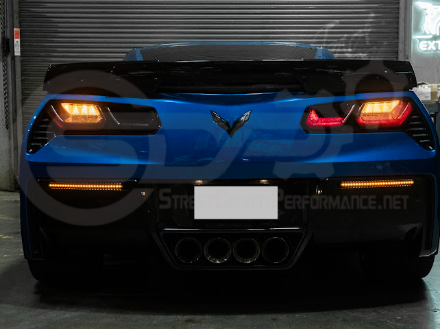 2014-2019 Chevrolet Corvette C7 | Rear Diffuser Smoke or Clear Lens LED Reflector Light Pair