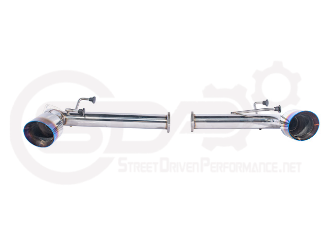 Street Driven Performance exhaust axle back for 2013-2021 Scion FRS, Subaru BRZ, Toyota 86 with chrome or burnt blue tips.