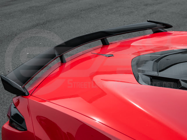 2020-Up Corvette C8 Stingray & Z51 |FaceliftedbRear Trunk High Wing Spoiler (Matte Black or Carbon Flash)