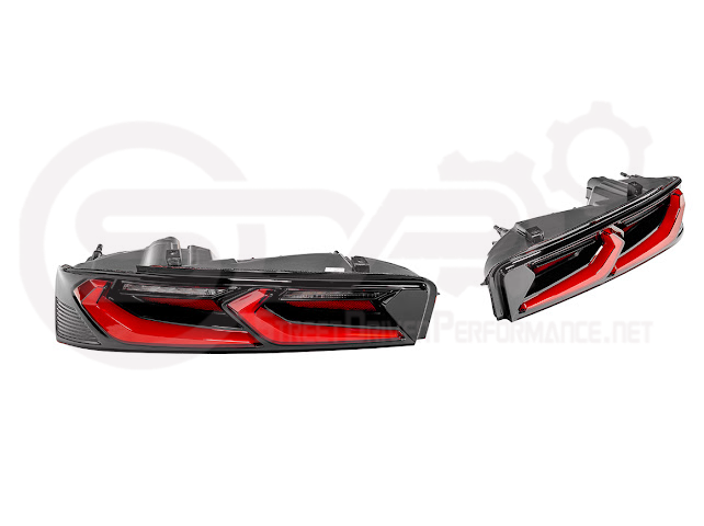 2016-2018 Chevrolet Camaro | C8 Style Sequential Signal LED Rear Taillights Pair (Clear / Red / Smoke Lens)
