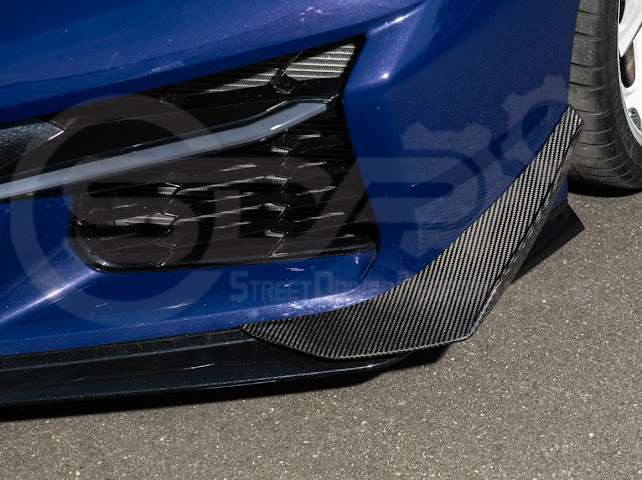 2023-UP CORVETTE C8 Z06, E-RAY, ZR1 | Z07 PERFORMANCE PACKAGE CARBON FIBER FRONT BUMPER SIDE CANARDS DRIVE PLANES PAIR