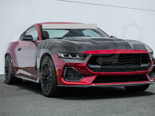 2024-Up Ford Mustang GT | Carbon Fiber Overlay Headlight Eyebrow Trim Cover Pair