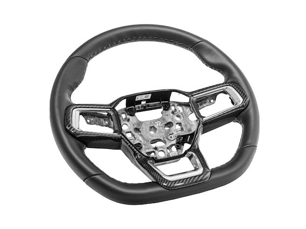 2024-Up Ford Mustang S650 | CARBON FIBER Stick-On Steering Wheel Interior Trim Cover