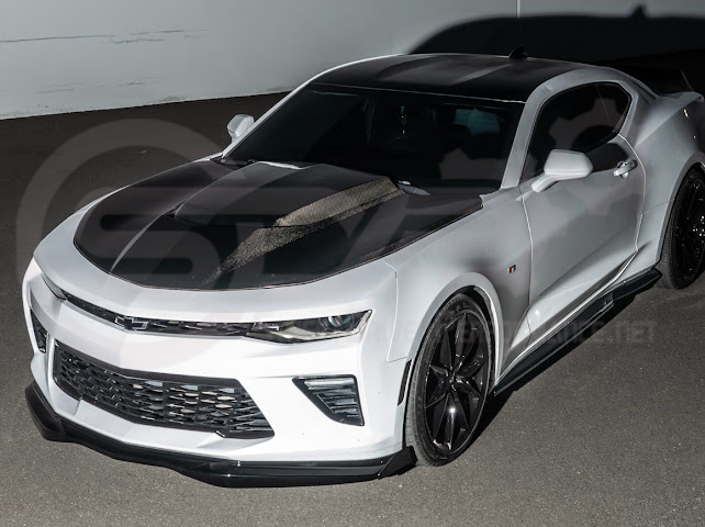 2016-2024 Camaro SS & 2019-2024 Chevrolet Camaro LT / LS / RS Models | SDP T6 Style GLOSSY BLACK Front Lip Splitter Side End Cap & Side Skirts Aero Kit