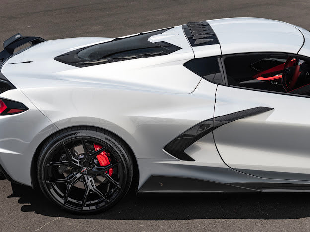 2020+ CHEVROLET CORVETTE C8 COUPE | CARBON FIBER REAR ROOF WING SPOILER VORTEX GENERATORS