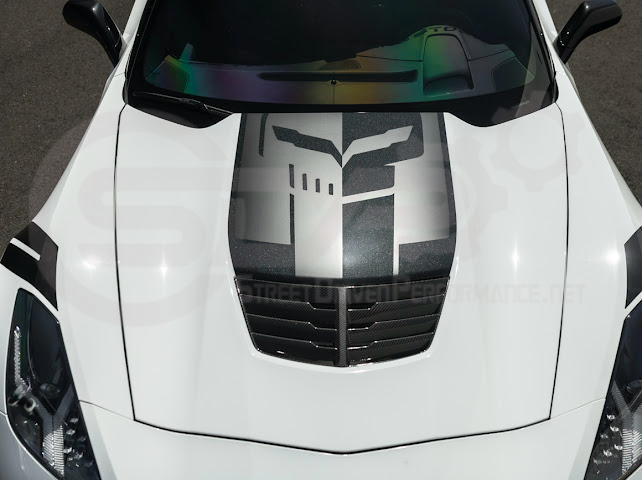 2014-2019 CORVETTE C7 BASE | JAKE SKULL LOGO HOOD VINYL DECAL STRIPE