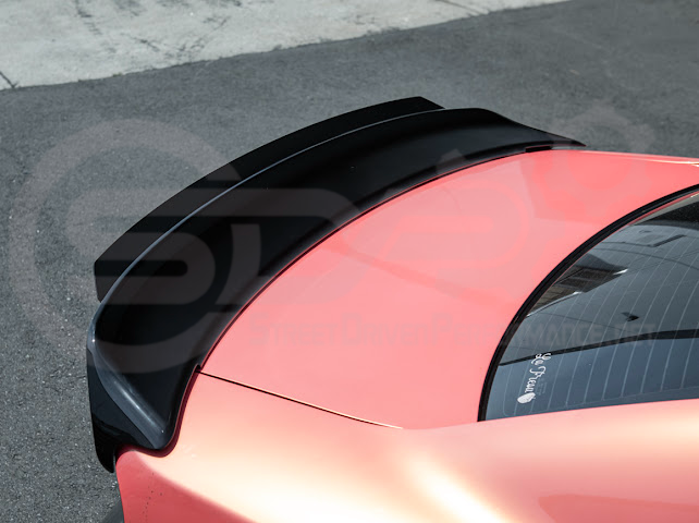 Dodge Charger SRT Hellcat Redeye rear trunk wing spoiler in matte or gloss black, designed for 2015-2023 models.