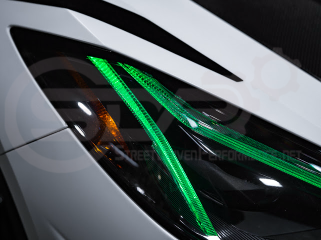 2020-Up Chevrolet Corvette C8 | Custom DRL Conversion Front Headlight Module Set Pair (Amber, Blue, Green, or Red)