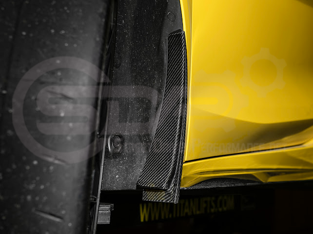 2023-UP CORVETTE C8 E-RAY, Z06, & ZR1 | FACTORY EXTENDED XL VERSION 2 FRONT & REAR MUD FLAPS SPLASH GUARD PAIR