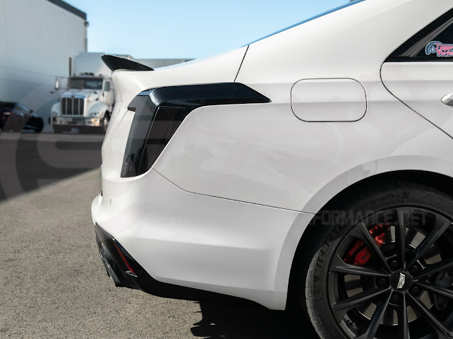 2020-Up Cadillac CT4 | SMOKE TINTED Rear Tail Light Trim Bezel Cover Pair