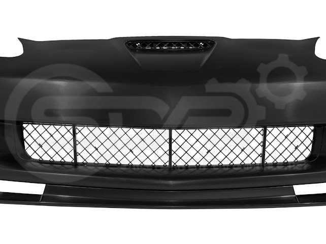 2005-2013 CHEVROLET CORVETTE C6 BASE | C6 ZR1 STYLE PRIMER BLACK FULL FRONT BUMPER CONVERSION KIT (Copy)