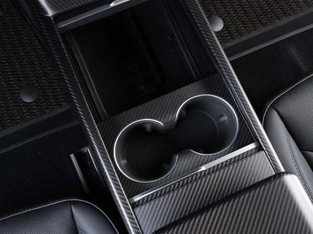2024-UP TESLA MODEL 3 CARBON FIBER INTERIOR WATER CUP FRAME