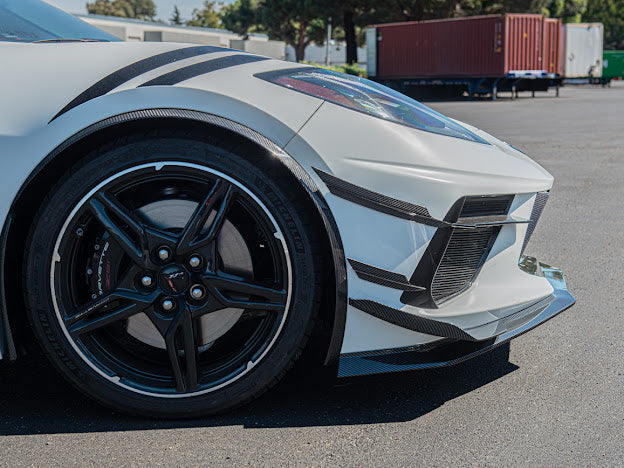 2020+ CORVETTE C8 STINGRAY & Z51 | Z06 Z07 PERFORMANCE FRONT LIP SPLITTER & CANARDS GROUND EFFECTS
