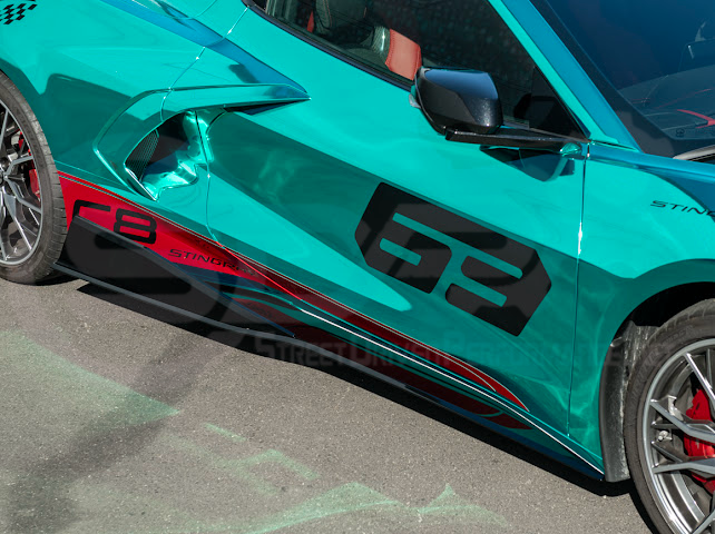 2020-UP CORVETTE C8 STINGRAY & Z51 | 5VM STYLE 2PCS GLOSSY BLACK SIDE SKIRTS ROCKER PANEL GROUND EFFECTS