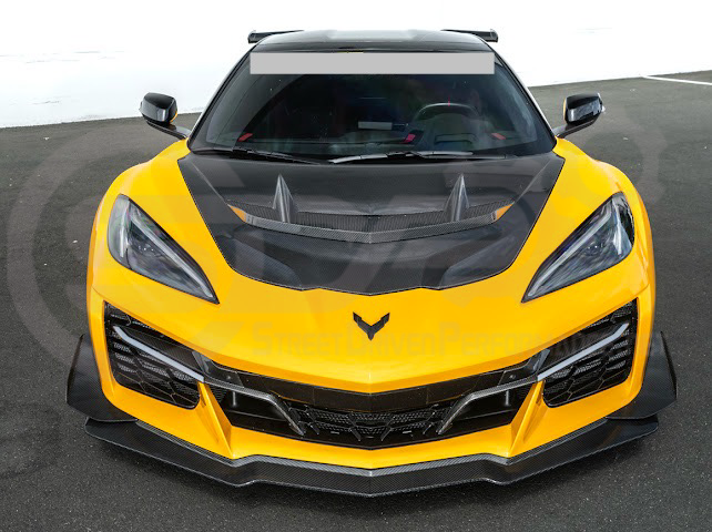 2023+ CHEVROLET CORVETTE C8 E-RAY & Z06 | FACTORY OEM STYLE GLOSSY BLACK FRONT RADIATOR MESH GRILLE GUARD