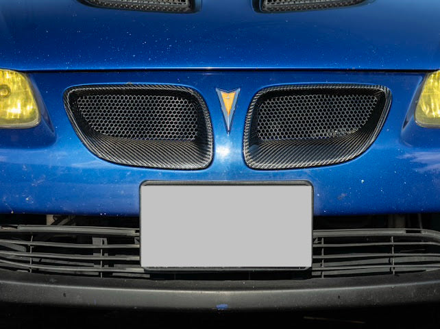 2004-2006 Pontiac GTO | CARBON FIBER Front Bumper Grille Inserts Replacement (PAIR)
