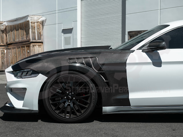 2018-2023 Ford Mustang S550 | GT500 Style Carbon Fiber Front Side Vented Fenders PAIR