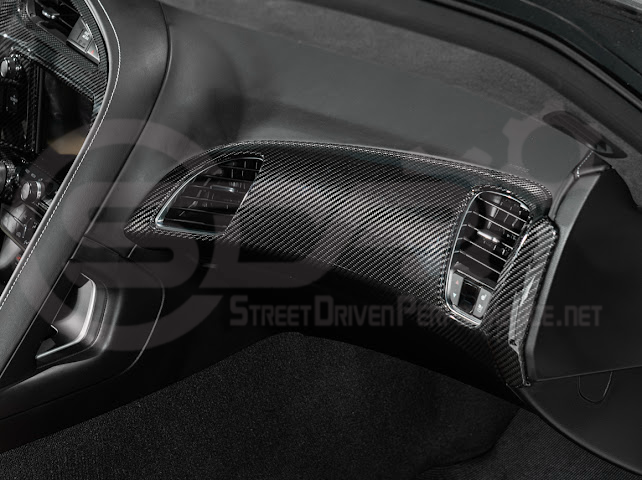 2014-2019 CHEVROLET CORVETTE C7 | DRY CARBON FIBER PASSENGER SIDE DASHBOARD AIR DUCT VENT PANEL COVER
