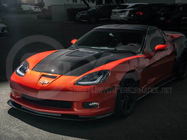 2005-2013 Chevrolet Corvette C6 | ZR1 Style Carbon Fiber Front Hood w/ Clear Window Insert