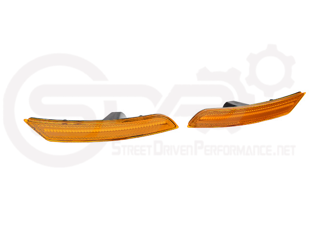 2016-2024 Chevrolet Camaro | Front Bumper Side Marker Lens w/ Amber LED Reflector Light Pair (Clear / Amber / Smoke)
