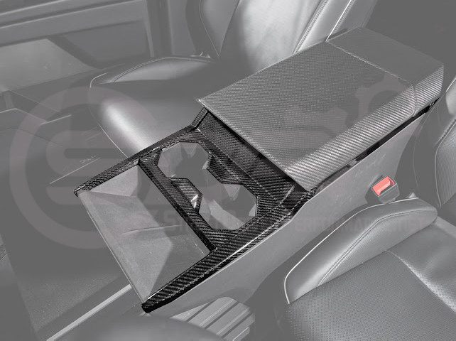 2024-Up Tesla Cybertruck | Interior DRY Carbon Fiber Center Cup Holder Trim Cover