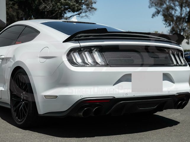 2018-2023 FORD MUSTANG S550 | CARBON FIBER FACTORY STYLE REAR TRUNK DECK LID APPLIQUE PANEL COVER